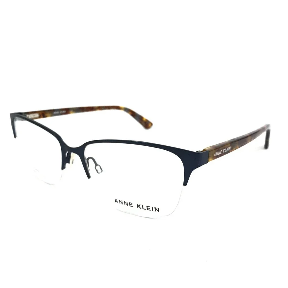 Anne Klein Eyeglasses Frames AK5083 414 NAVY Tortoise Cat Eye Half Rim 55-17-140